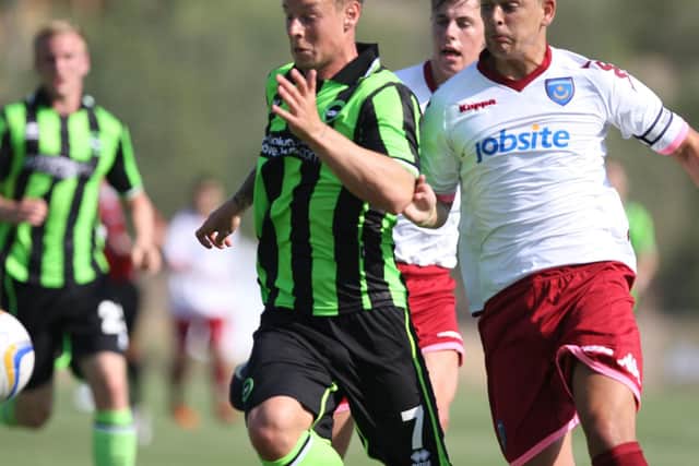 Sam Magri in action against Brighton in July 2012. Pic: Toby Barton