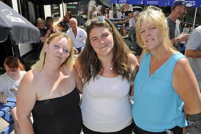 From left, Lisa Wootton, Jade Blythe and Jade's mum Amanda Sharpe Picture: Ian Hargreaves (180708-1_leo)