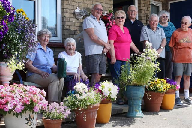 Residents, from left, Barbara Carter, Bess Sait, Bryan and Mary Saunders, Tony Desmond, Ken Sait, and Sheila and Maurice White at Avocet House, Milton                 Picture: Chris Moorhouse