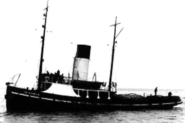 The tug Irishman, lost in Langstone Harbour in 1941.