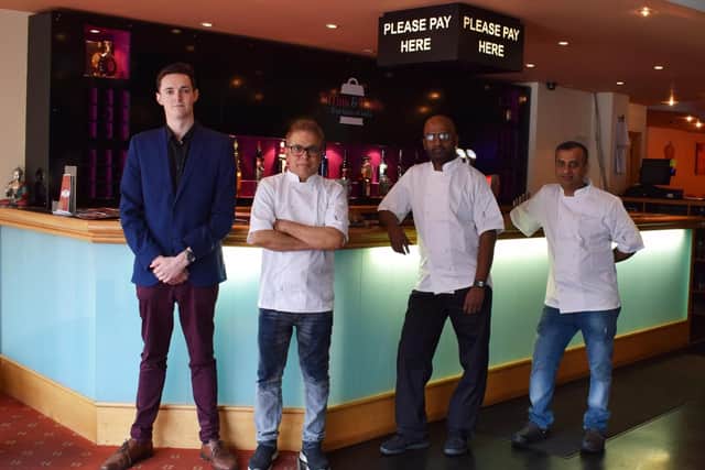 The management team at Tiffin and Thalis in West Street Fareham
From left to right: Lawrence Lee - Restaurant Manager; Vinay Sukhdeve - Director and Head Chef; Agilan Chandran, Director and Sous Chef; Abhishek Kumar, Sous Chef.