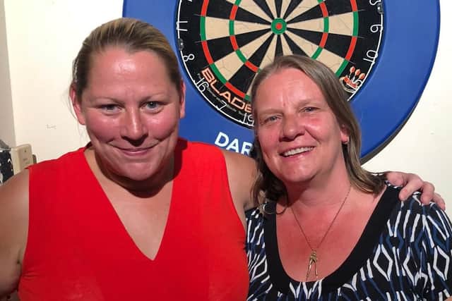 Ladies' winner Jane Monaghan, right, and runner-up Clare Cheney