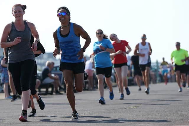 Dame Kelly Holmes visited for Lee-on-the-Solent parkrun. Picture: Chris Moorhouse