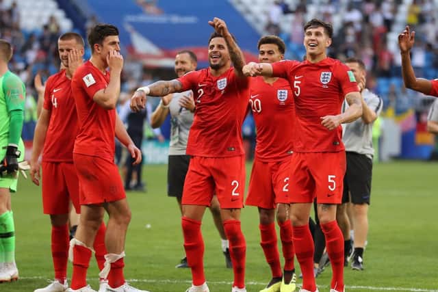 England players celebrate after the match