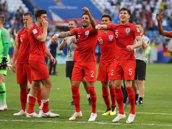 England players celebrate after the match