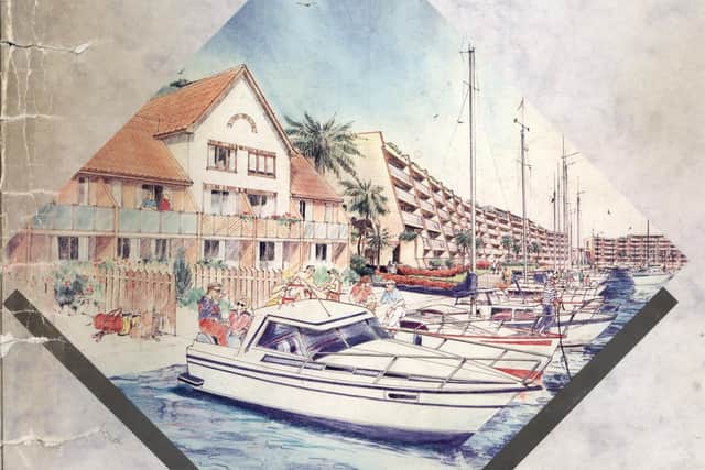 An artist's impression of Port Solent before it was built
