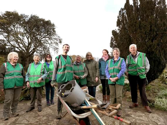 Volunteers from the Friends of Southsea Rock Gardens, including chair of the Friends, Malcolm Reeves, far-right, meet for their weekly clean-up at Southsea Rock Gardens, to get them ready for Summer. Picture: Chris Moorhouse