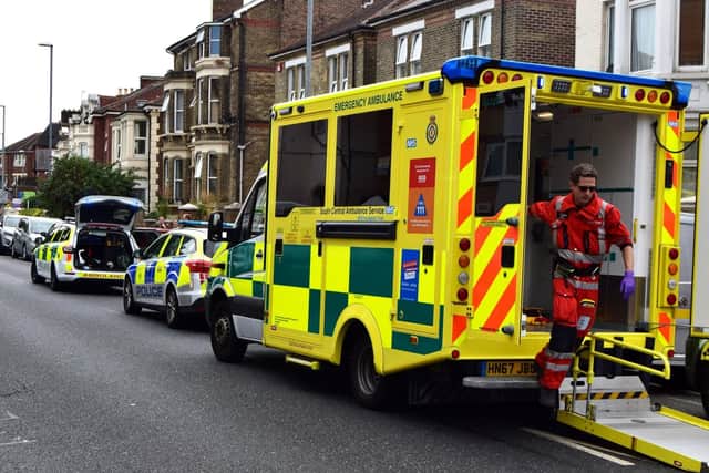 Paramedics and air ambulance crews were called to the scene. PHOTOS: Tom Cotterill