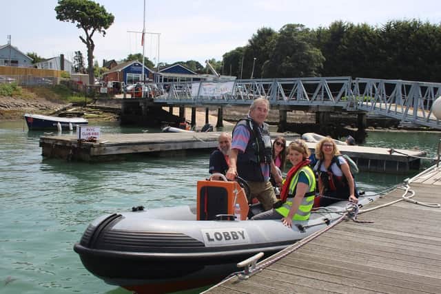 Wightlink's newly appointed environmental officer Nicola Craig joined Bournemouth University marine biologist Dr Alice Hall and Artecologys Ian Boyd and Claire Hector to view the artifical rockpools.