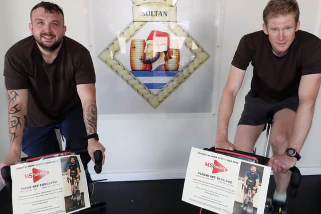 From left, ETME Michael Folliard and 1ST LT, Lt Cdr Jim Lupini. Picture: PO Phot Nicola Harper