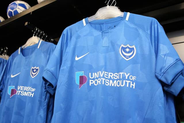 The new kit in the Pompey Store