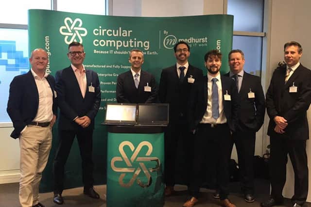 Circular Computing team
Left to Right, Conrad Mohr (Project Lead), Steve Haskew (Strategic Commercial Manager), Rod Neale (Founder & CEO), Lawrence Best (Sales Director), Matthew Trinder (Marketing Associate), Sean Taylor (Finance Director) and Simon DeGruchy (Operation Director)