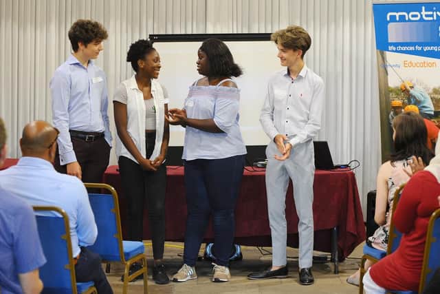 Students were awarded their Duke of Edinburgh Awards at the Square Tower, Old Portsmouth on Monday evening.
Pictured is: (l-r) Jack Ramsay, Catherine Obla, Nicole Makuzva and Alex Saynor.