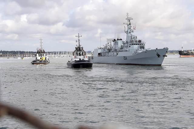 The PNS Aslat, a Zulfiquar-class frigate from the Pakistan Navy enters Portsmouth
Picture: LPhot Ben Corbett