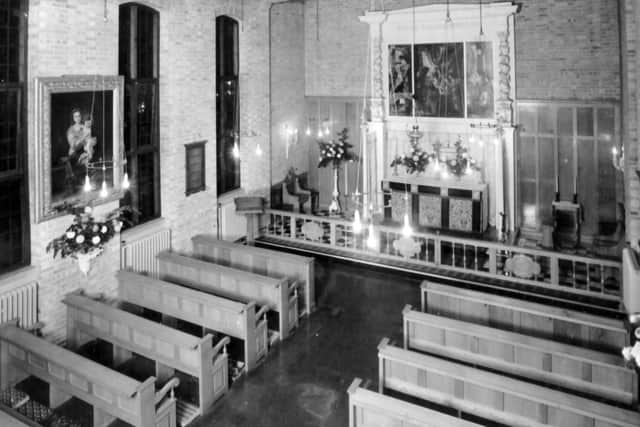 The caption on this postcard says this is a view inside St Marys Hospital Church. Does anyone know anything about it?