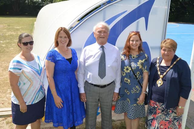 From left, Erin Sutcliff, Georgina Mulhall, Dr Graham Crosby, Ros Foley and mayor of Gosport Cllr Diane Furlong. Picture: David George