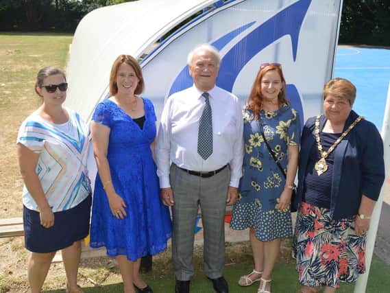 From left, Erin Sutcliff, Georgina Mulhall, Dr Graham Crosby, Ros Foley and mayor of Gosport Cllr Diane Furlong. Picture: David George