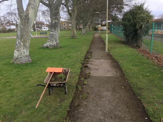 This path in Hayling Park is due to be widened so cyclists can use it as well as pedestrians