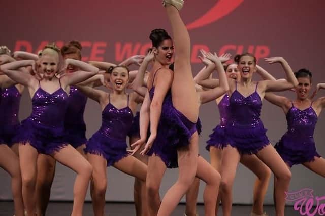 Marie Clarke School of Dance, in Southsea, had 19 members compete in the Dance World Cup in Barcelona. Pictured is dancers who won bronze in the junior tap large group section. Picture: Club Wow