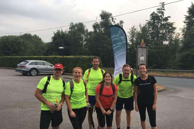 Stride on its fundraiser. From left to right: Clive Hutchings, Charlotte Northam, Scott Thornton, Beth Hollis, Mark Nagle, Sophie Atkinson.