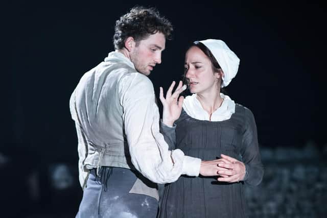 Laurie Davidson and Lydia Leonard in The Meeting. Photo by Helen Maybanks