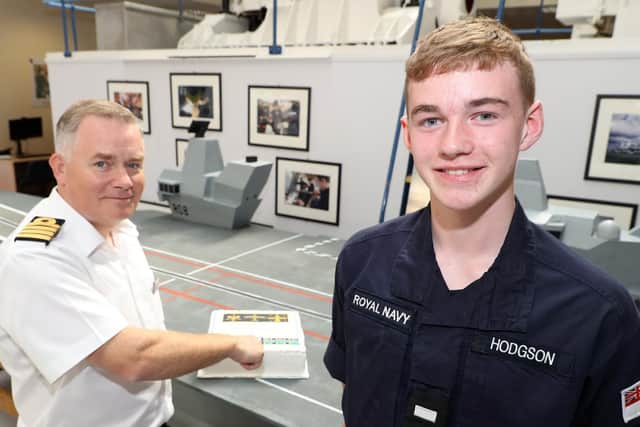 From left, Cpt Towell and ETME (SM) Hodgson. Picture: PO Phot Nicola Harper