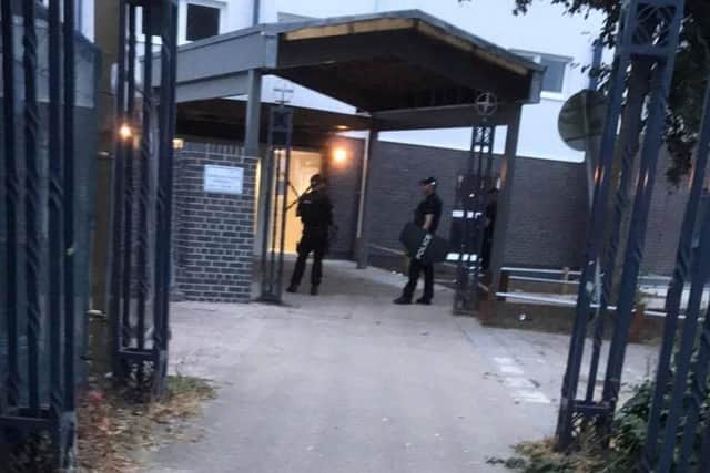 Police outside Wilmcote House, Portsmouth