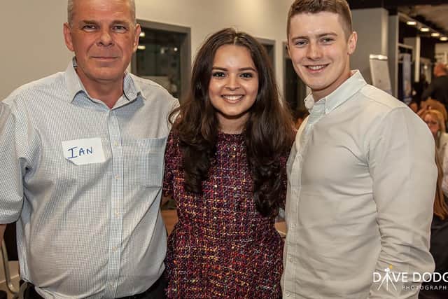 Linkedinlocal Portsmouth hosts: from left to right: Ian Gribble, Alexandra Galviz one of the linkedinlocal co-creators and guest speaker, and Carl Hewitt
