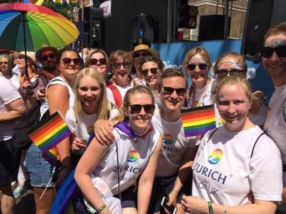 Zurich colleagues taking part in Pride in London