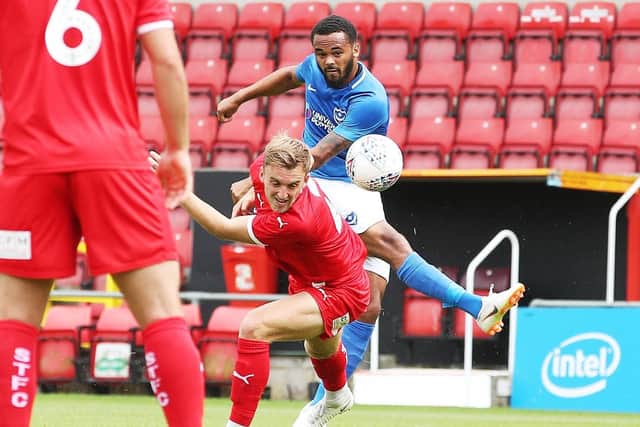 Anton Walkes takes a pop at goal against Swindon