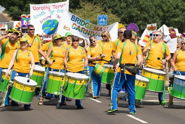 The Big Noise Community Samba Band lead out the carnival procession. Picture: Keith Woodland