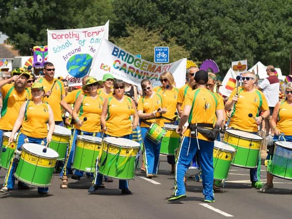 The Big Noise Community Samba Band lead out the carnival procession. Picture: Keith Woodland