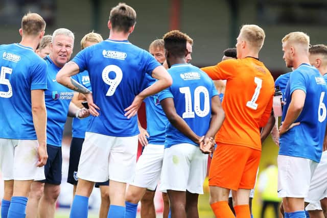 Kenny Jackett and his Pompey players are plotting a promotion season. Picture: Joe Pepler