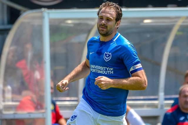 Brett Pitman claimed Pompey's opener against Brighton Picture: Colin Farmery