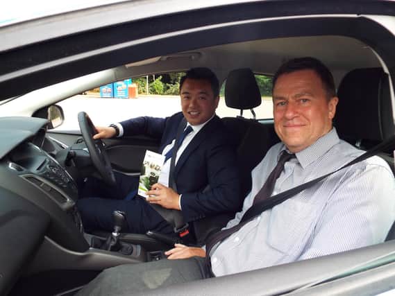 Alan Mak MP with Graham Mylward, Senior Road Safety Officer at Hampshire County Council
