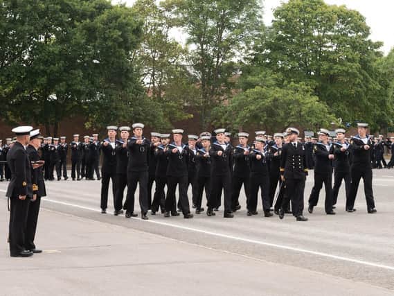 The pay rise will come into effect in September. Pictured are sailors from HMS Collingwood during the naval base's ceremonial divisions event last week. Photo: Keith Woodland