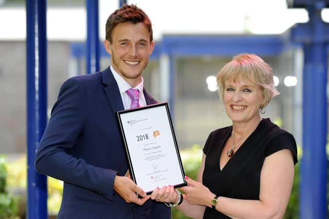 'German Teacher of the Year' Tom Surgeon alongside Headteacher Julie Summerfield