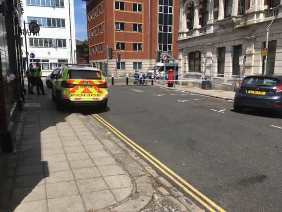Police have cordoned off part of Hampshire Terrace after an altercation earlier today. Picture: Steve Deeks