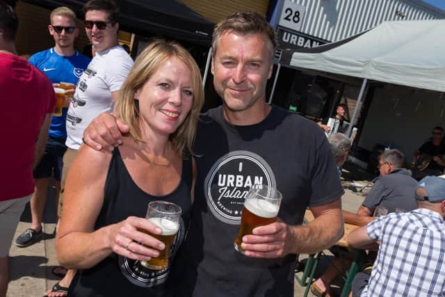Urban Island brewery held an open day featuring live music and a barbecue. Brewery owner Hayley Wise with husband Guy.