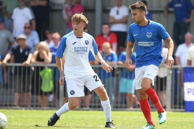 Pompey midfielder Ben Close in pre-season action against the Hawks Picture: Neil Marshall
