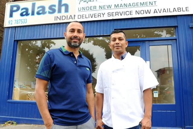 Kaz Miah has bought Palash in Cowplain, pictured is: (l-r) Kaz Miah and Syed Minul.