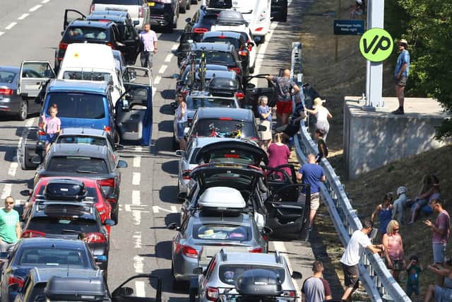 Motorists facing long queues