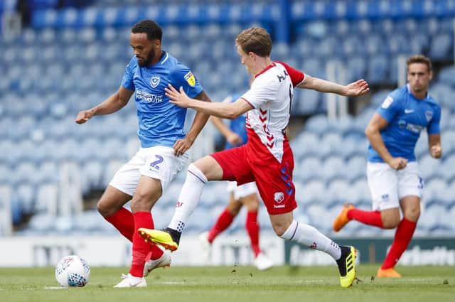 Anton Walkes scored for Pompey on his return to Fratton Park Picture: Ben Queenborough