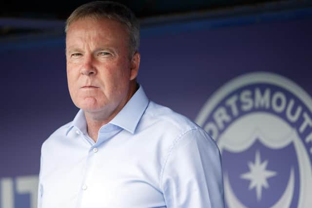 Pompey boss Kenny Jackett watches today's game at Fratton Park Picture: Ben Queenborough