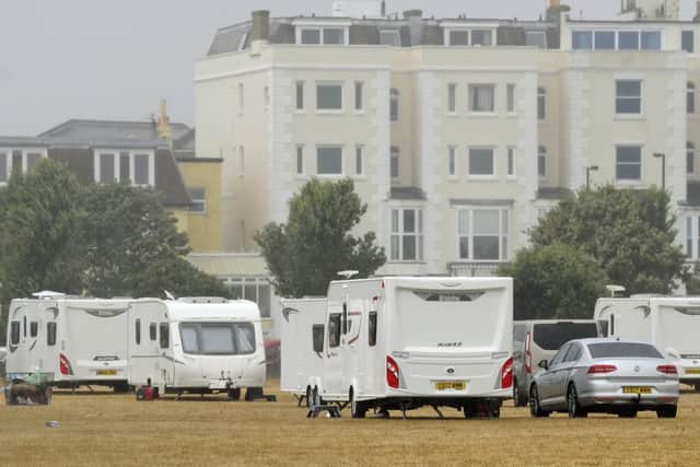 Travellers have set up on Southsea Common