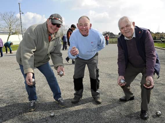 Wally Walton, Bill Wright and Nick Hall at Portchester Petanque Club. Picture: Ian Hargreaves (180436-1)