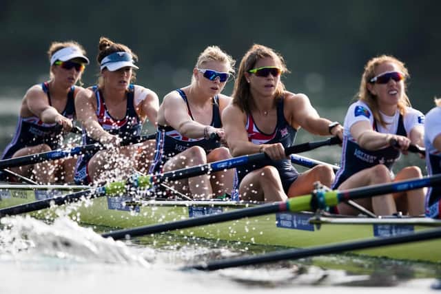 Rebecca Girling, second from the right, will be racing for Great Britain on Thursday. Picture: Naomi Baker