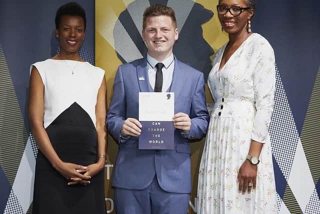 Keiran O'Toole, 18, receives the ''Diana Award