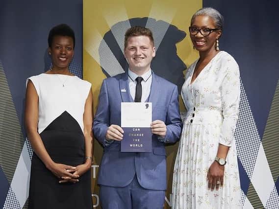 Keiran O'Toole, 18, receives the ''Diana Award