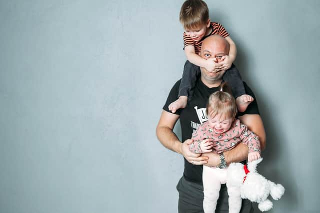 After looking after his two children for three hours, Kieran Howard thinks his wife deserves a medal